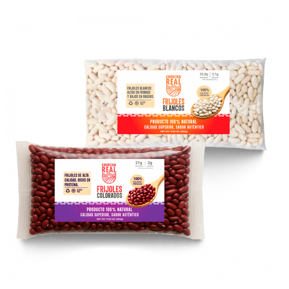 Combo de granos #13: Frijoles colorados + Frijoles blancos Cosecha Real