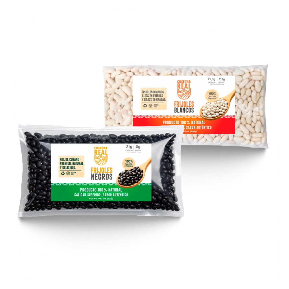Combo de granos #16: Frijoles negros + Frijoles blancos Cosecha Real