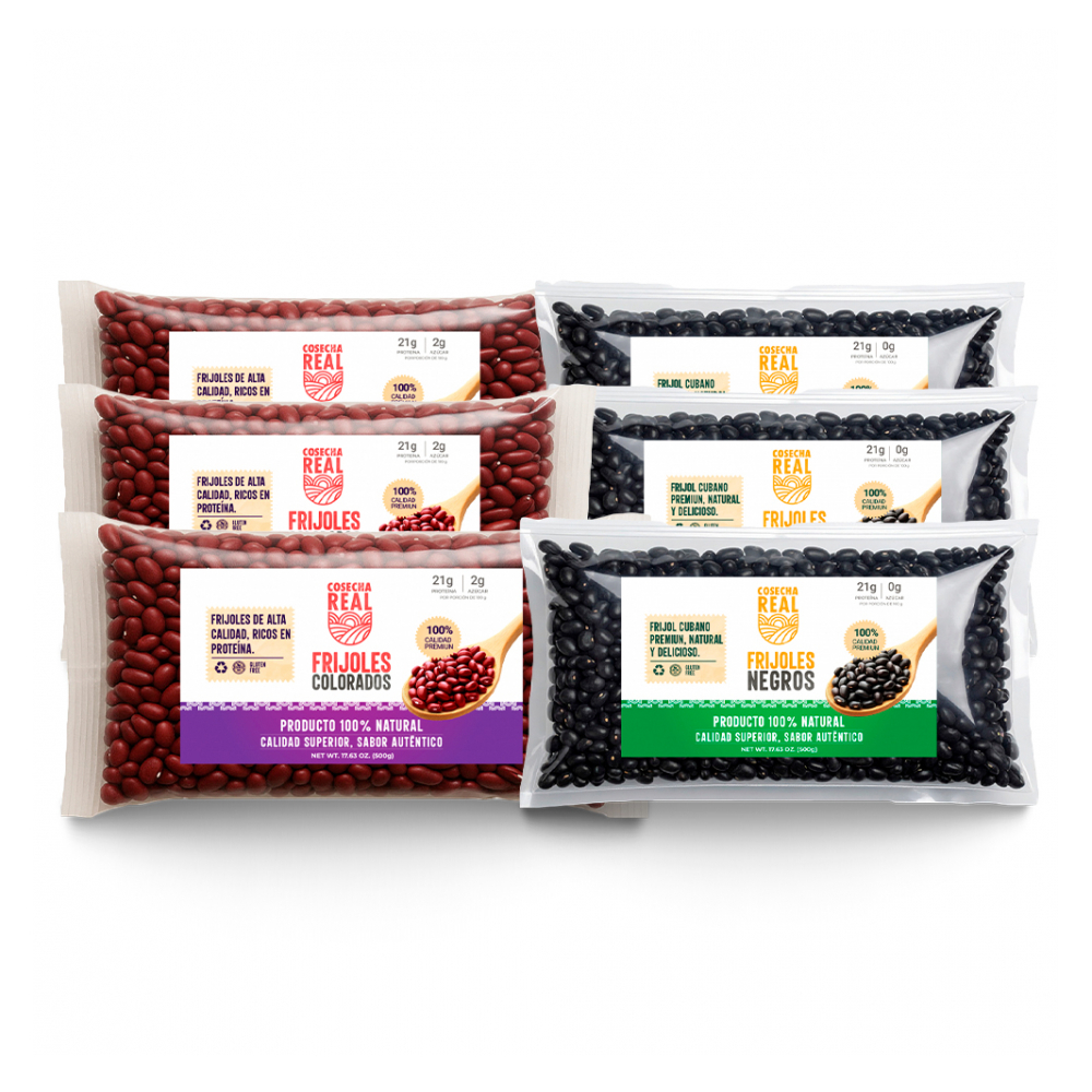 Combo de granos #3: Frijoles negros + Frijoles colorados Cosecha Real