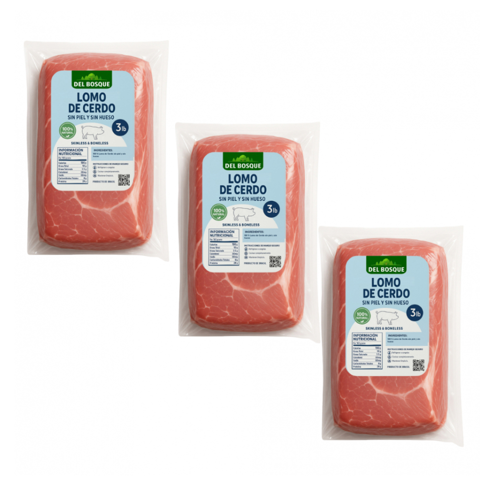 Combo de lomo de cerdo sin piel y sin hueso (2 x 3 lb)