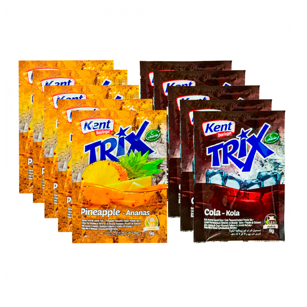 Combo de refrescos: Refresco en polvo sabor piña Trix + Refresco en polvo sabor cola Trix