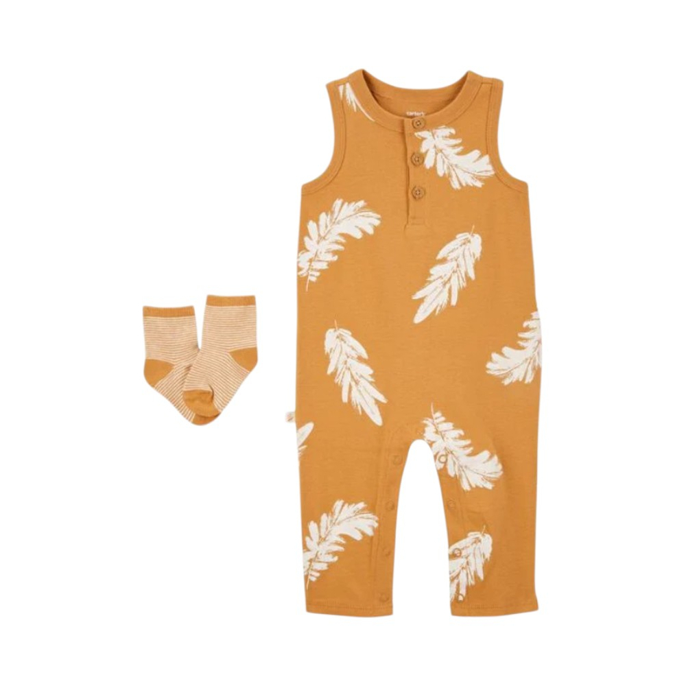 Conjunto de mono y calcetines para bebé Carter´s (Talla-6 M)