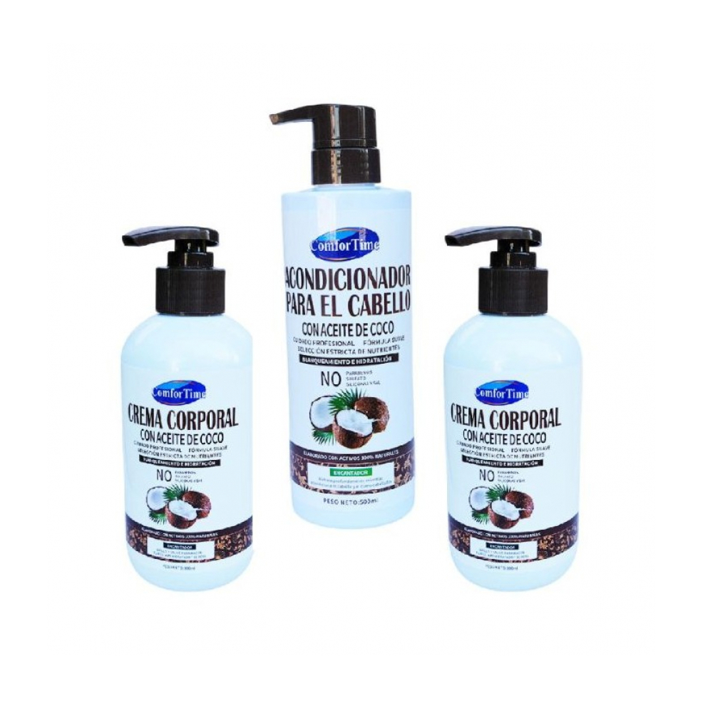 Crema corporal con aceite de coco + Acondicionador para el cabello con aceite de coco