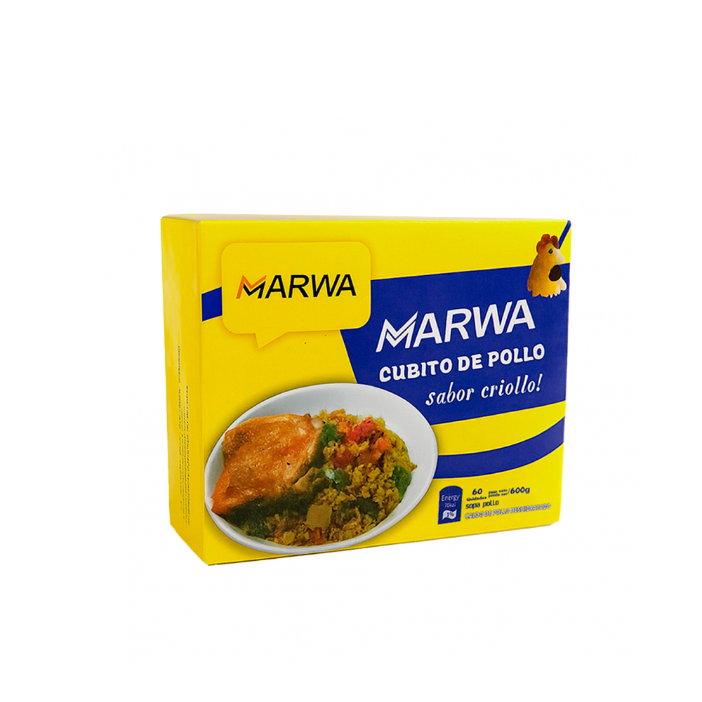 Cubito de caldo de pollo sabor criollo Marwa (600 g / 1.32 lb)