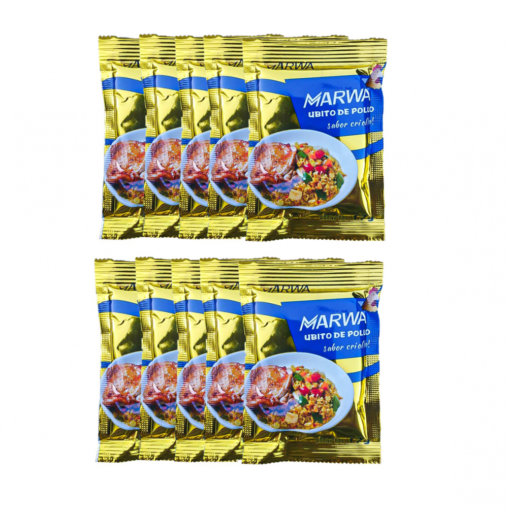 Cubito de pollo sabor criollo Marwa (10 x 17 g)