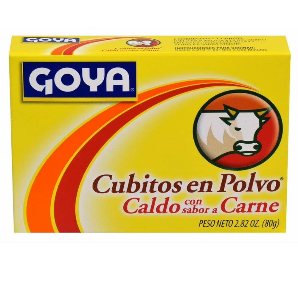 Cubito en polvo de caldo con sabor a carne de res Goya (8 x 10 g)