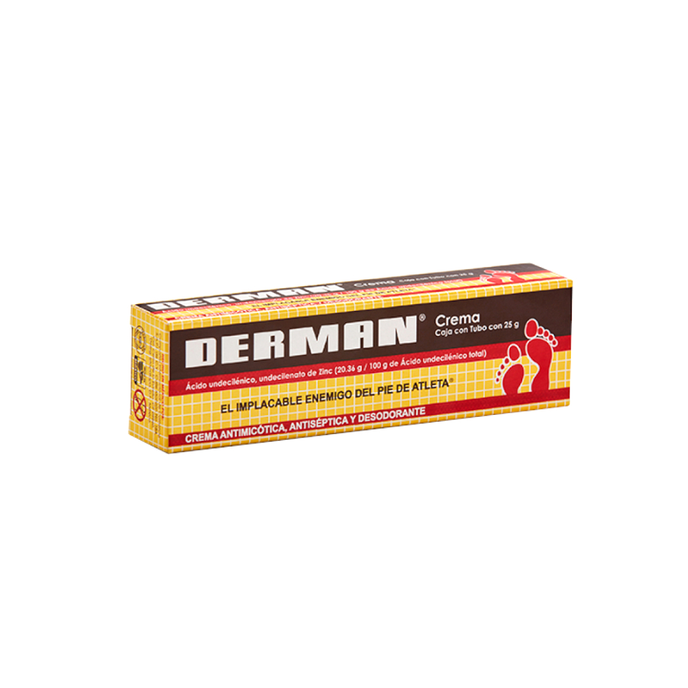 Derman. Crema Ácido undecilénico 20.36 g + Undecilenato de zinc 100.0 g (25 g)