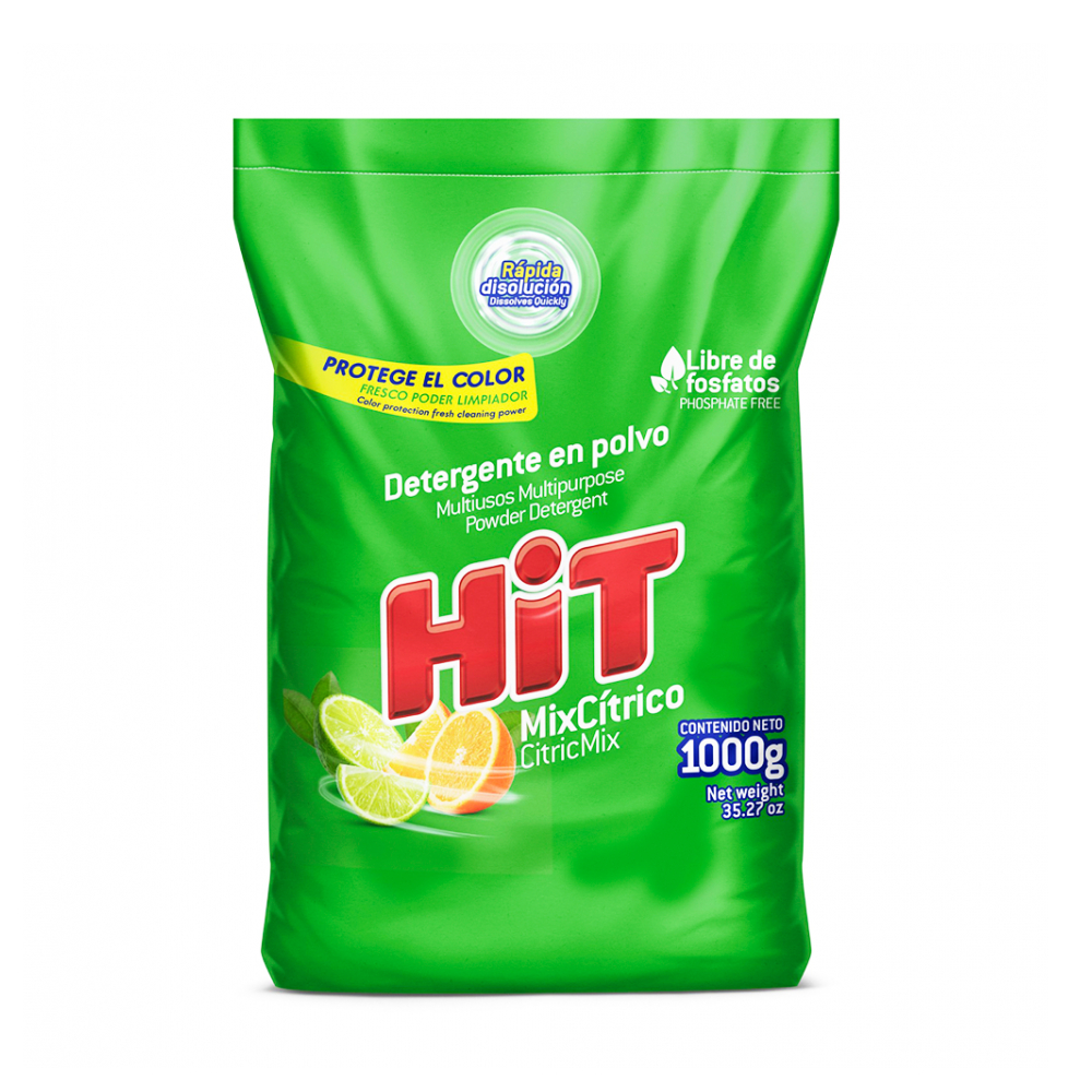 Detergente en polvo con aroma mixto de cítricos Hit (1 kg / 2.2 lb)