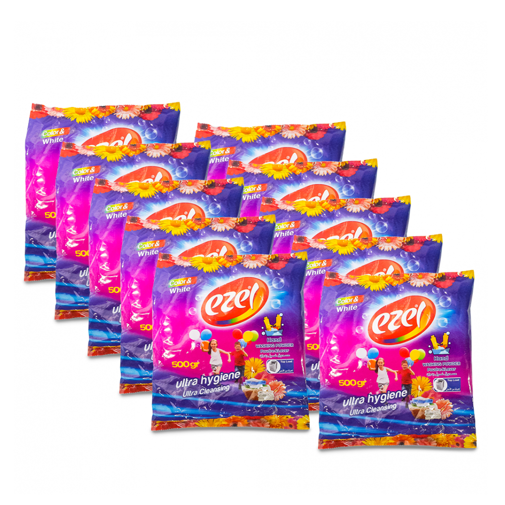 Detergente en polvo para lavar Ezel (2 x 500 g / 1.1 lb)