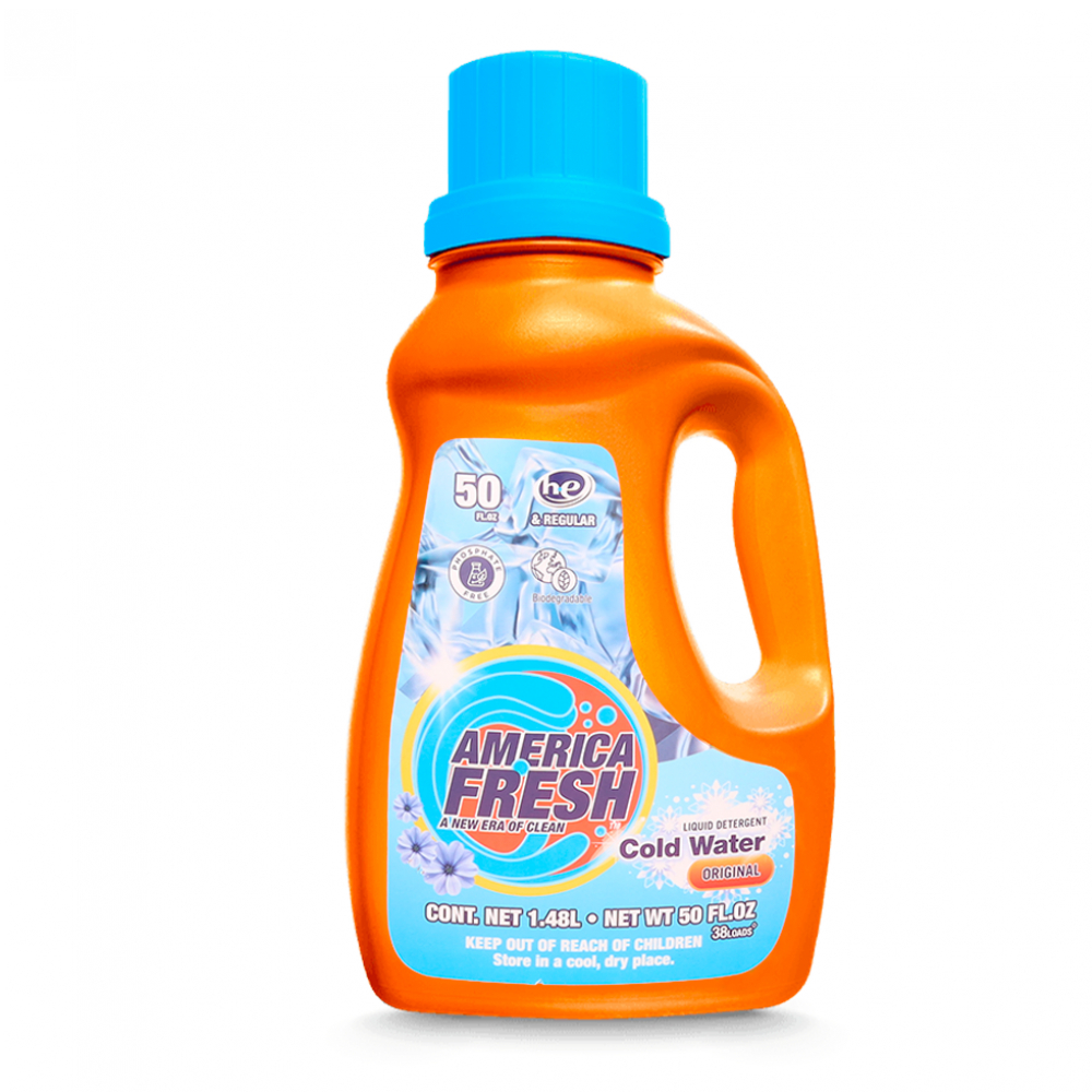 Detergente líquido de fragancia floral original para agua fría America Fresh (1.48 L)