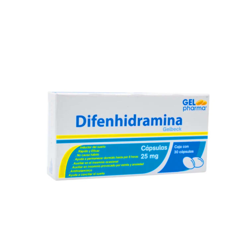 Difenhidramina 25 mg Gel Pharma (30 cápsulas)