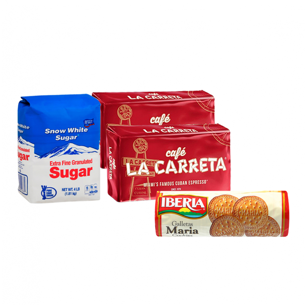 Dulce desayuno: Azúcar extrafina Snow White + Galletas María + Café La Carreta