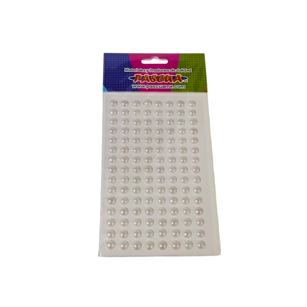 Estuche de piedras de plástico blanco perlado con adhesivo Pascua (120 U)