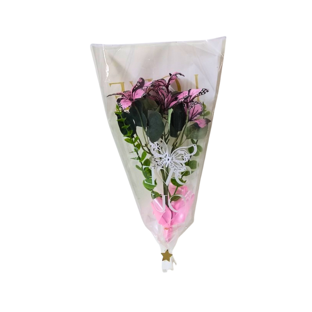 Estuche de ramo de flores en forma de mariposa