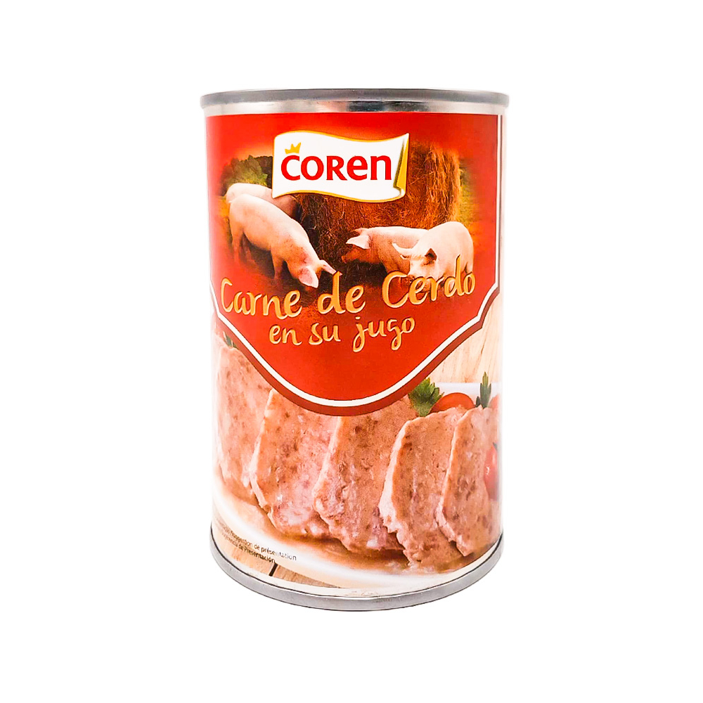 Fiambre - spam - carne de cerdo en su jugo Coren (400 g / 14,1 oz)