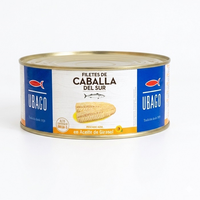Filete de Caballa del Sur en Aceite de Girasol (950 gr) UBAGO