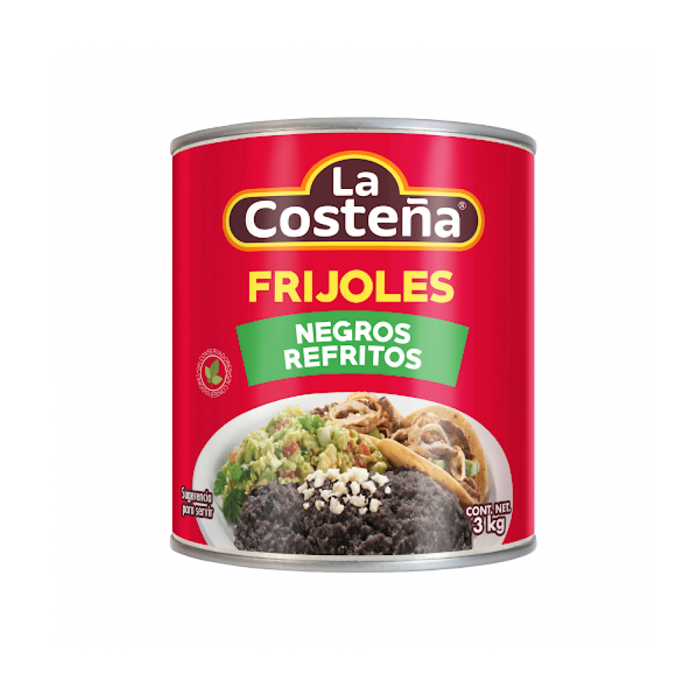 Frijoles negros refritos La Costeña (3.1 kg / 6.83 lb)
