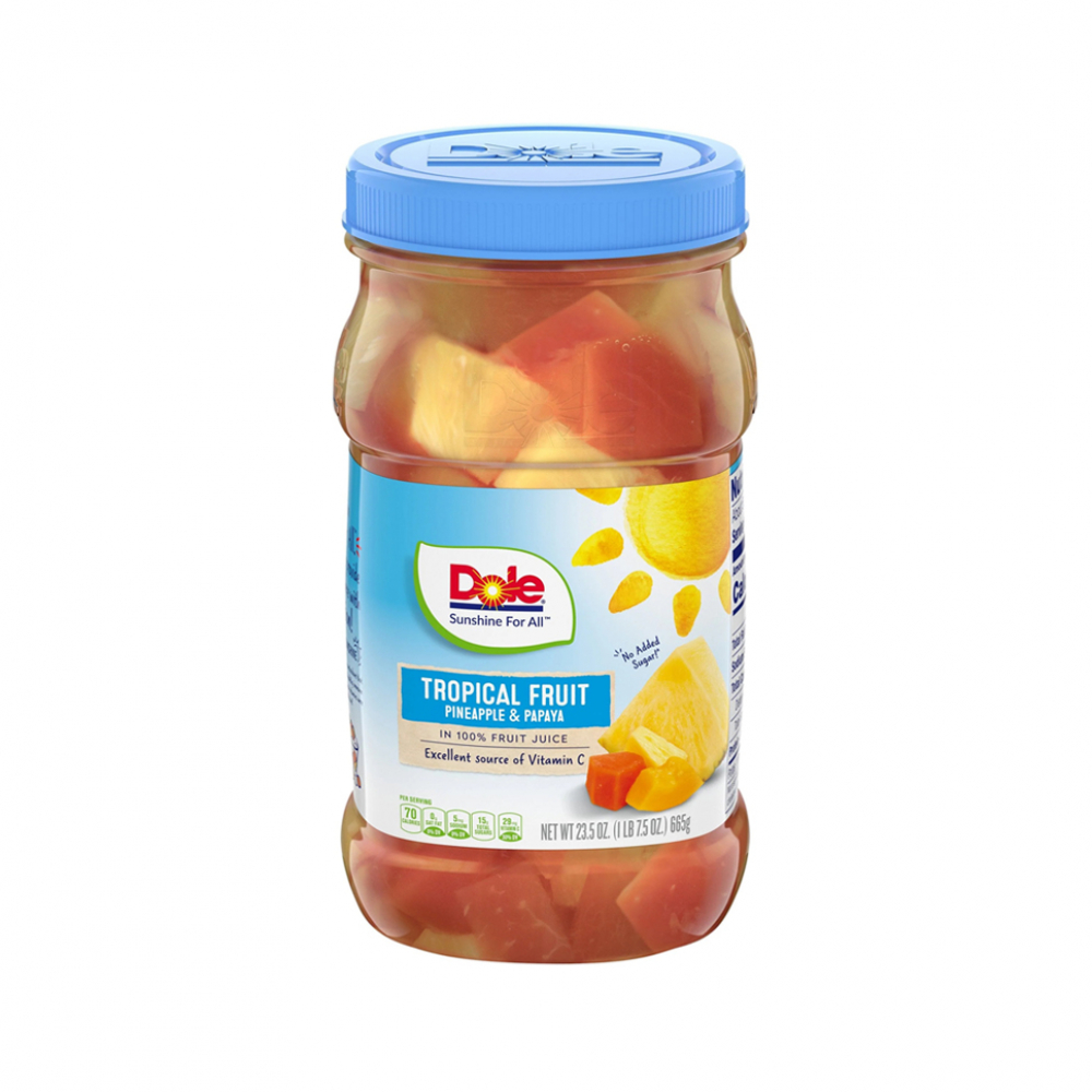 Frutas tropicales - piña y fruta bomba - en jugo 100% de frutas Dole (665 g / 1.46 lb)