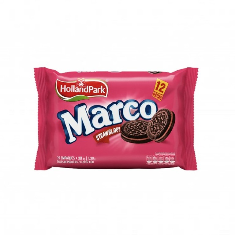 Galletas con Crema de Fresa Marco (12u x 30g) HOLLANDPARK