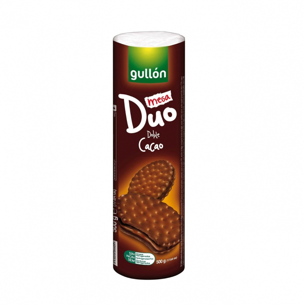 Galletas con relleno de doble cacao Gullón Mega Duo (500 g / 1.1 lb)