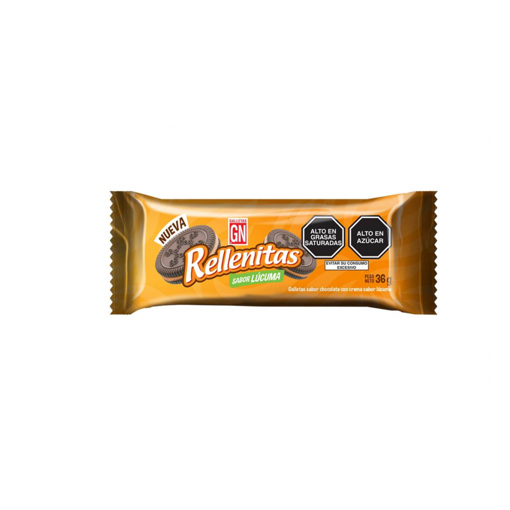 Galletas de chocolate con crema sabor lúcuma Rellenitas (36 g / 1.27 oz)