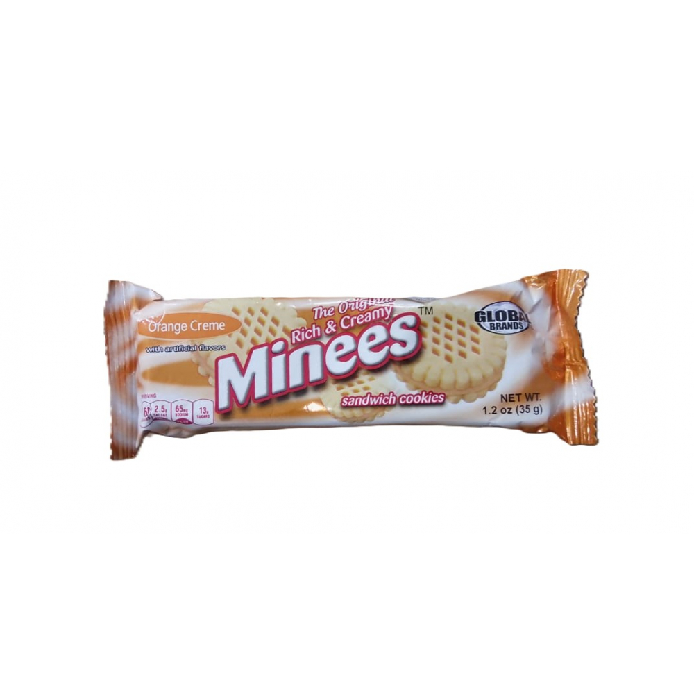 Galletas dulces rellanas de crema con sabor a naranja Minees (35 g / 1.2 oz)