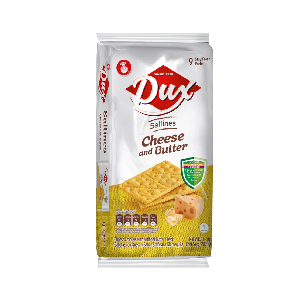 Galletas saladas sabor queso y mantequilla Saltines Dux Noel (9 x 22.5 g)