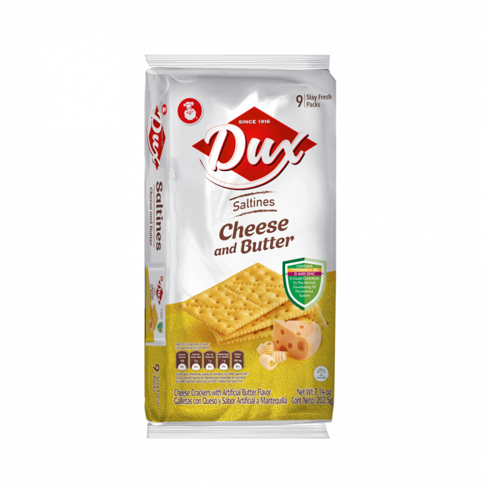 Galletas saladas sabor queso y mantequilla Saltines Dux (9 x 22.5 g)