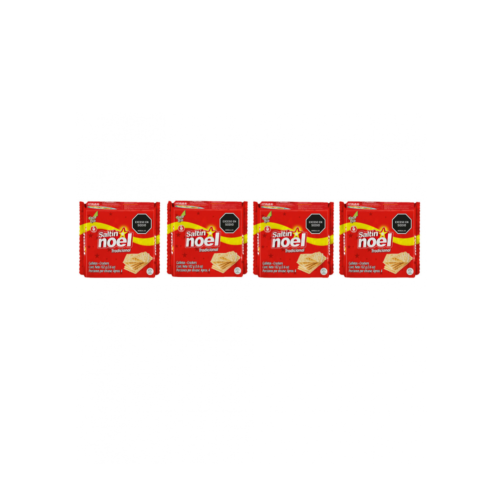 Galletas saladas tradicional Saltín Noel (4 x 102 g / 3.6 oz)