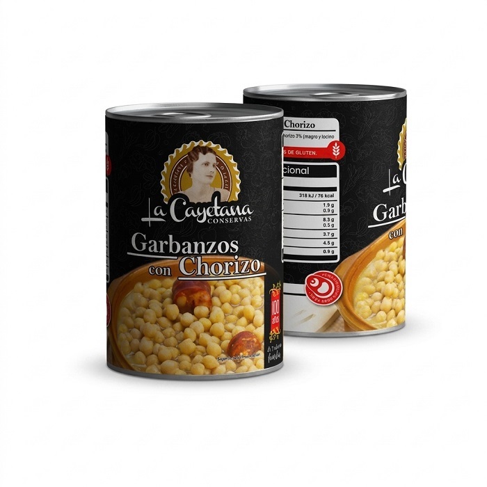Garbanzos con Chorizo (415 gr) LA CAYETANA