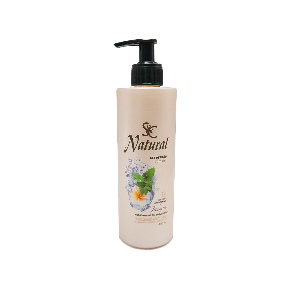 Gel de baño con aceite de pachulí y jazmín Natural S&C (400 ml / 13.5 oz)