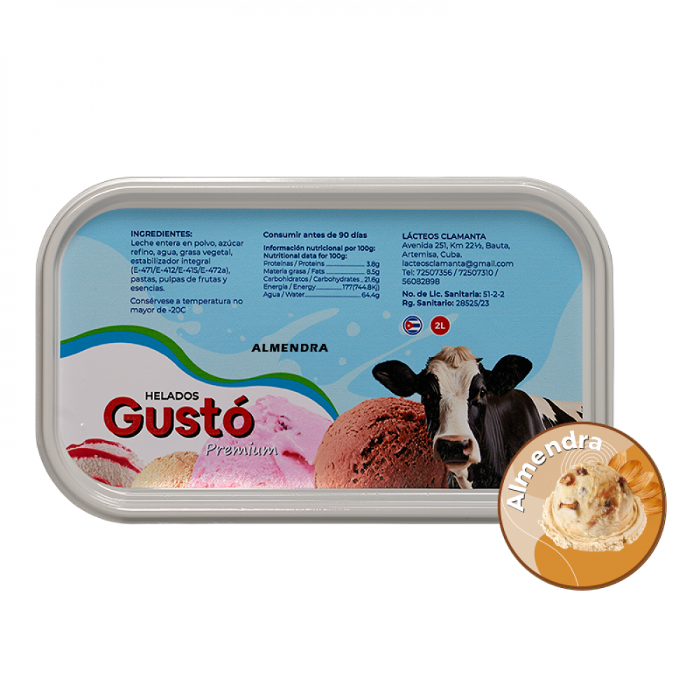 Helado de crema sabor almendra Gustó Premium (2L)