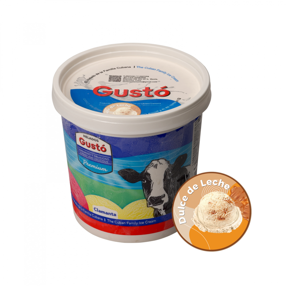 Helado de crema sabor dulce de leche Gustó Premium (1 L)