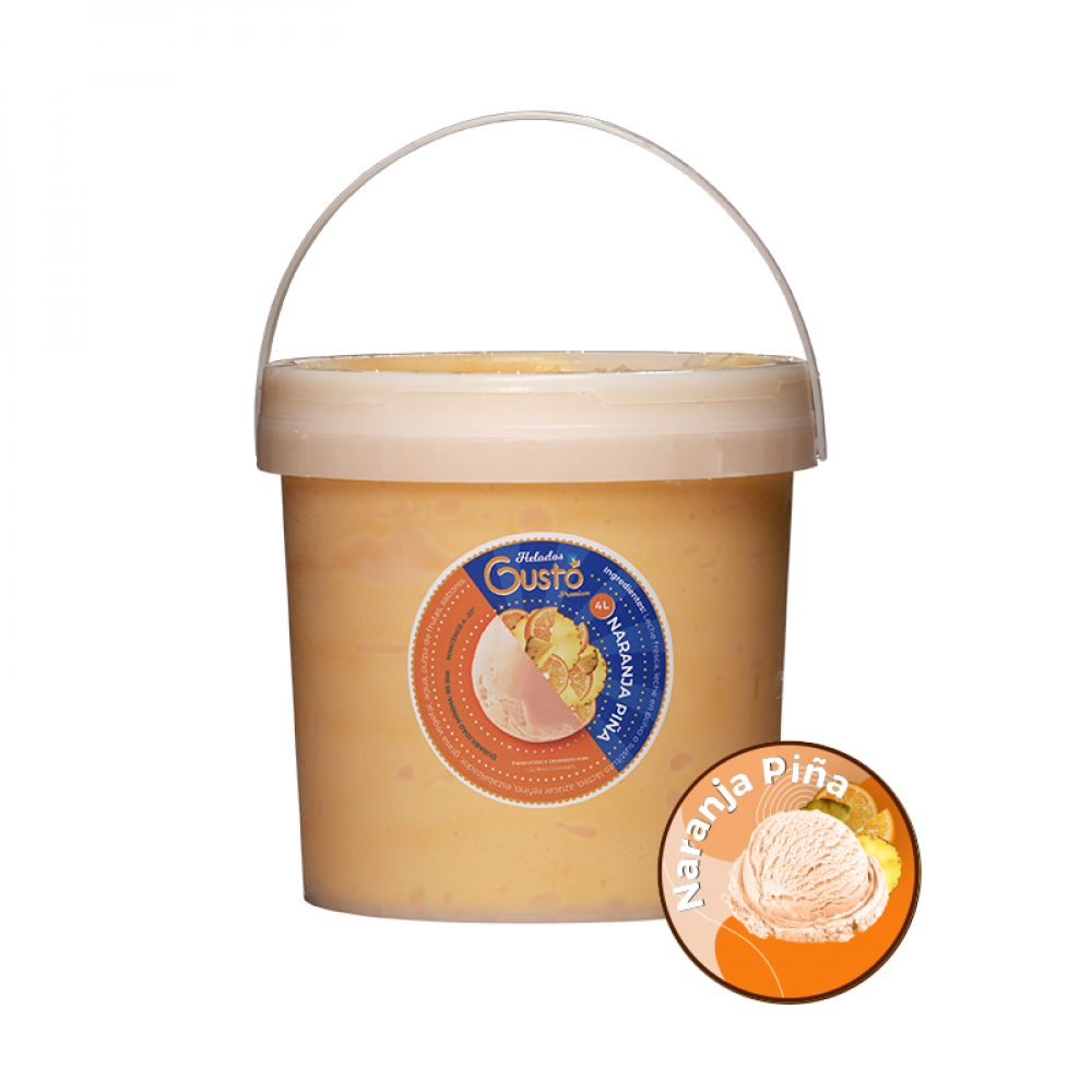 Helado de crema sabor naranja piña Gustó Premium (1 L)