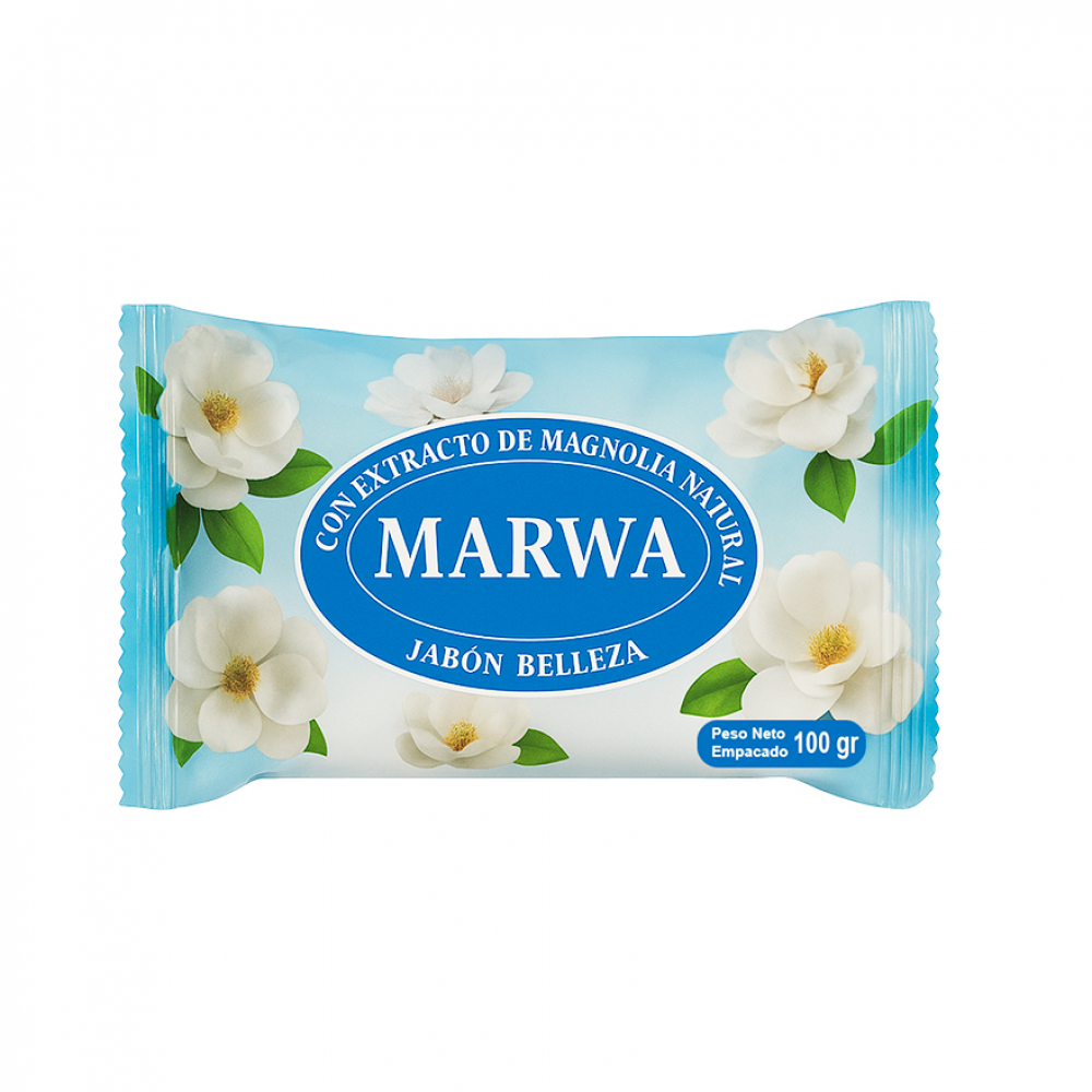 Jabón de belleza con extracto de magnolia natural Marwa (100 g / 3.5 oz)