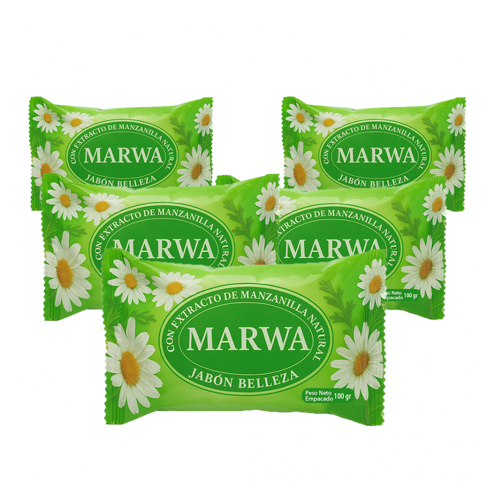 Jabón de belleza con extracto de manzanilla natural Marwa (3 x 100 g / 3.52 oz)
