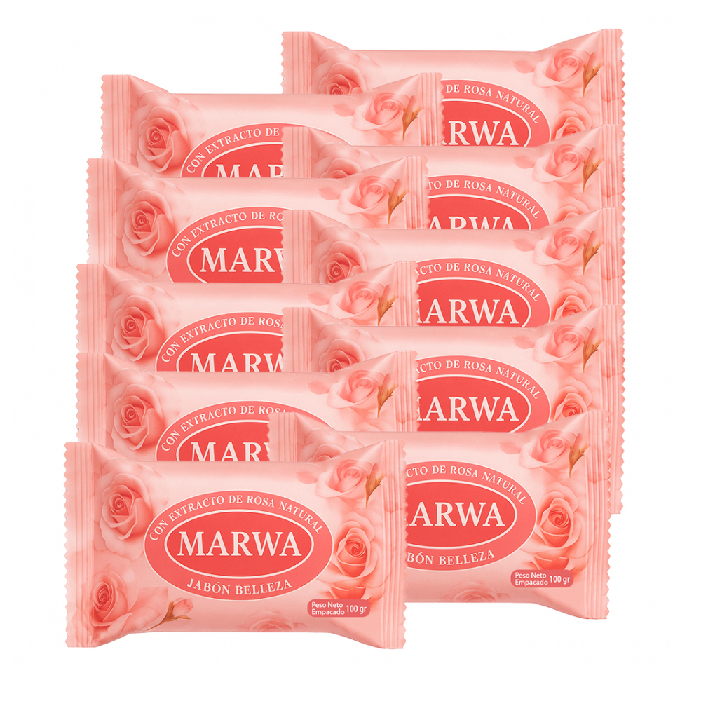 Jabón de belleza con extracto de rosa natural Marwa (2 x 100 g / 3.52 oz)