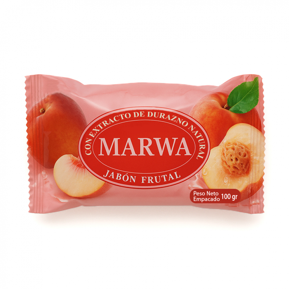 Jabón frutal con extracto de durazno natural Marwa (100 g / 3.52 oz)