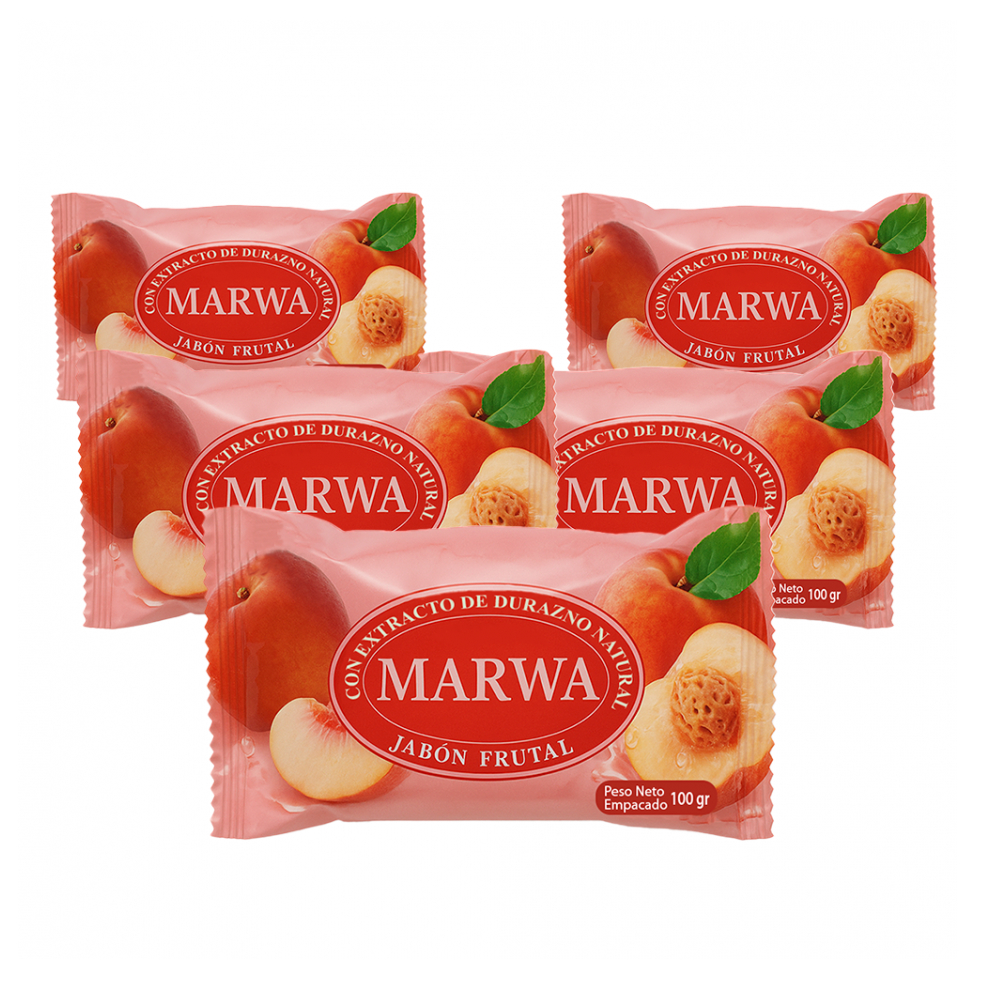 Jabón frutal con extracto de durazno natural Marwa (2 x 100 g / 3.52 oz)