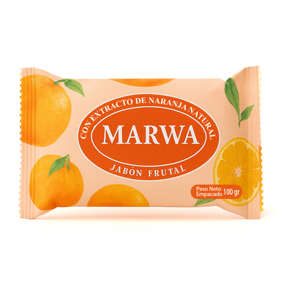Jabón frutal con extracto de naranja natural Marwa (100 g / 3.52 oz)