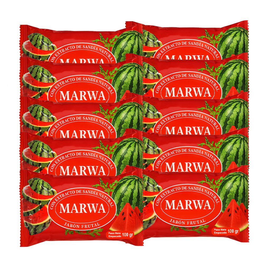 Jabón frutal con extracto de sandía Marwa (10 x 100 g / 3.52 oz)