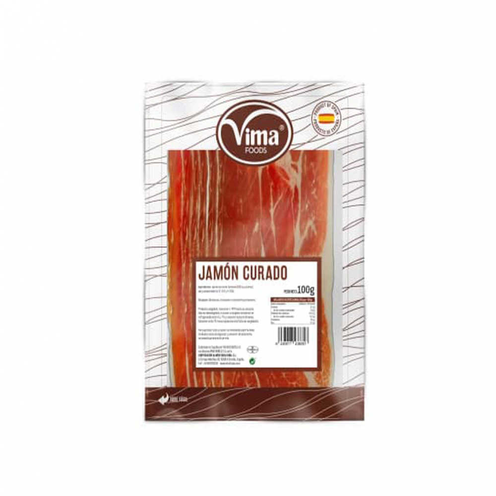 Jamón curado loncheado Vima Foods (100 g / 3.52 oz)