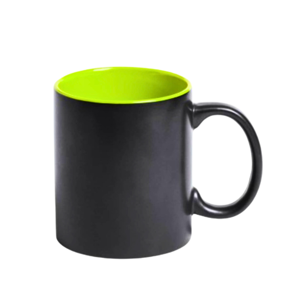 Jarra de cerámica negra y verde