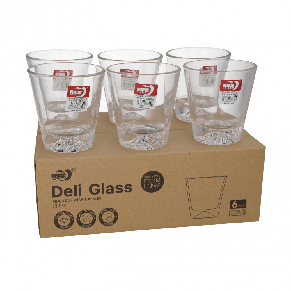 Juego de vasos de cristal para whisky Qing Ping Guo (6 U)