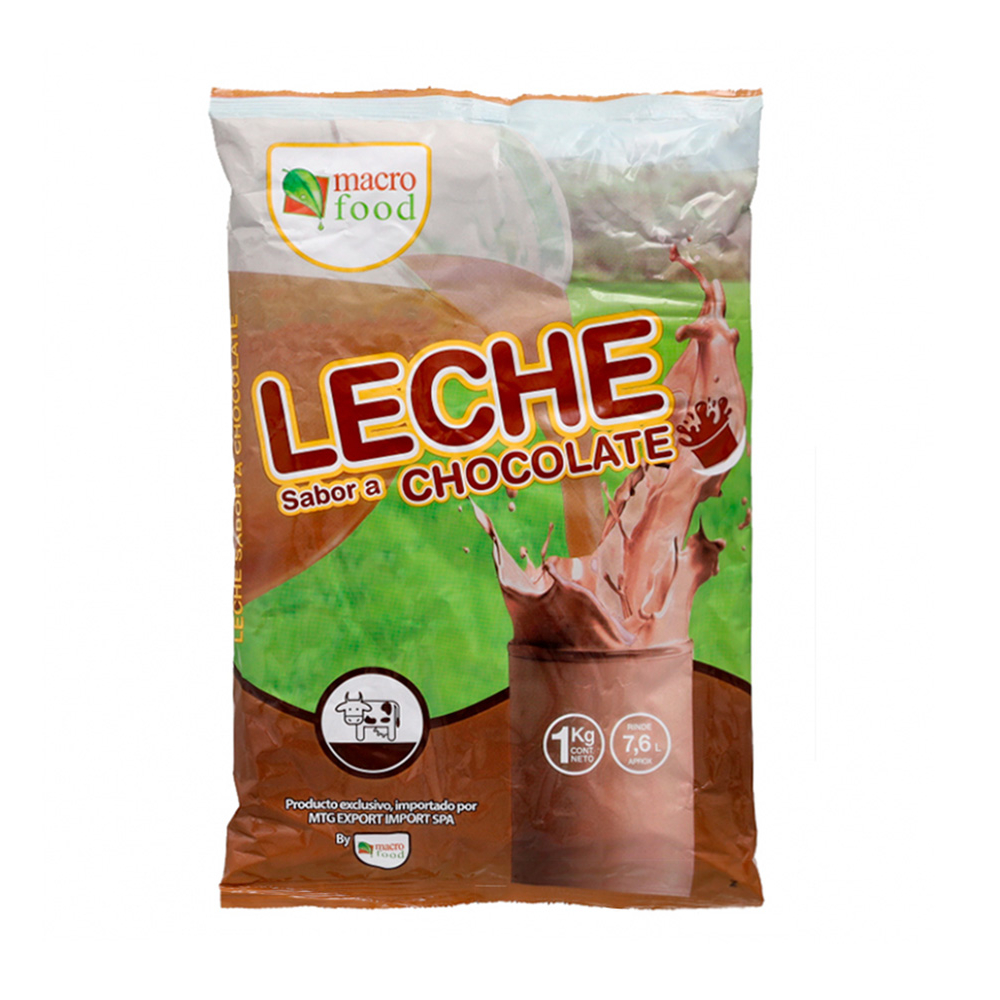 Leche en polvo sabor chocolate Macro Food (1 kg / 2.2 lb)