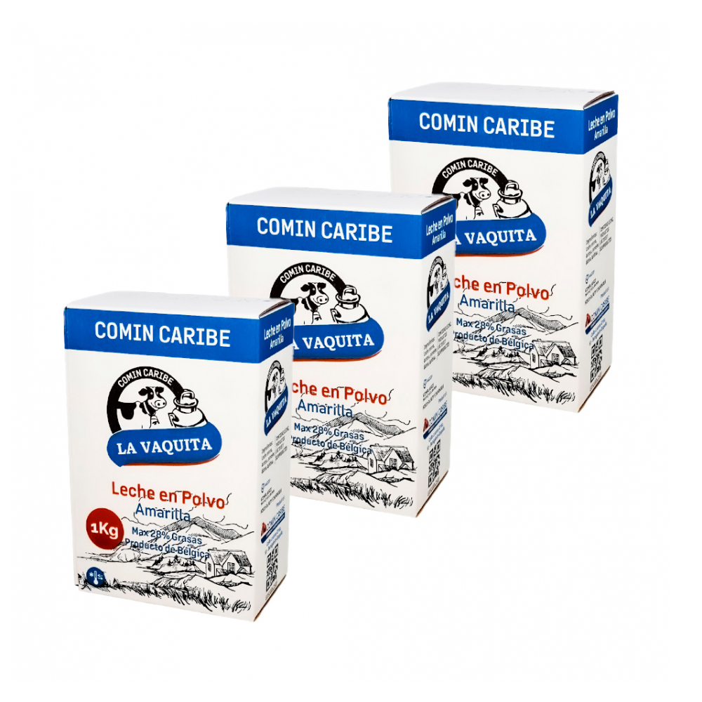 Leche entera en polvo La Vaquita (3 x 1 kg / 2.2 lb)