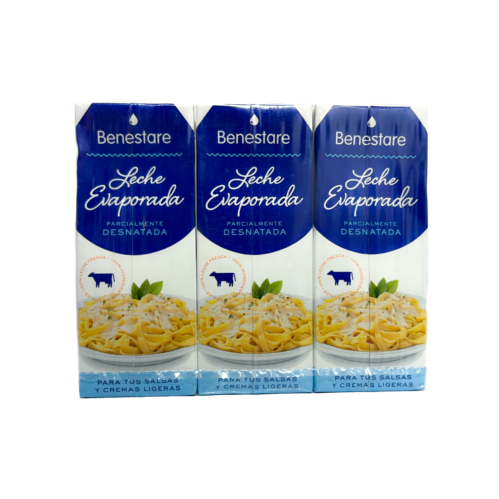Leche evaporada Benestare (3 x 200 ml)