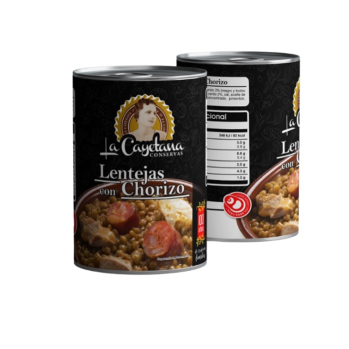 Lentejas con Chorizo (415 gr) LA CAYETANA