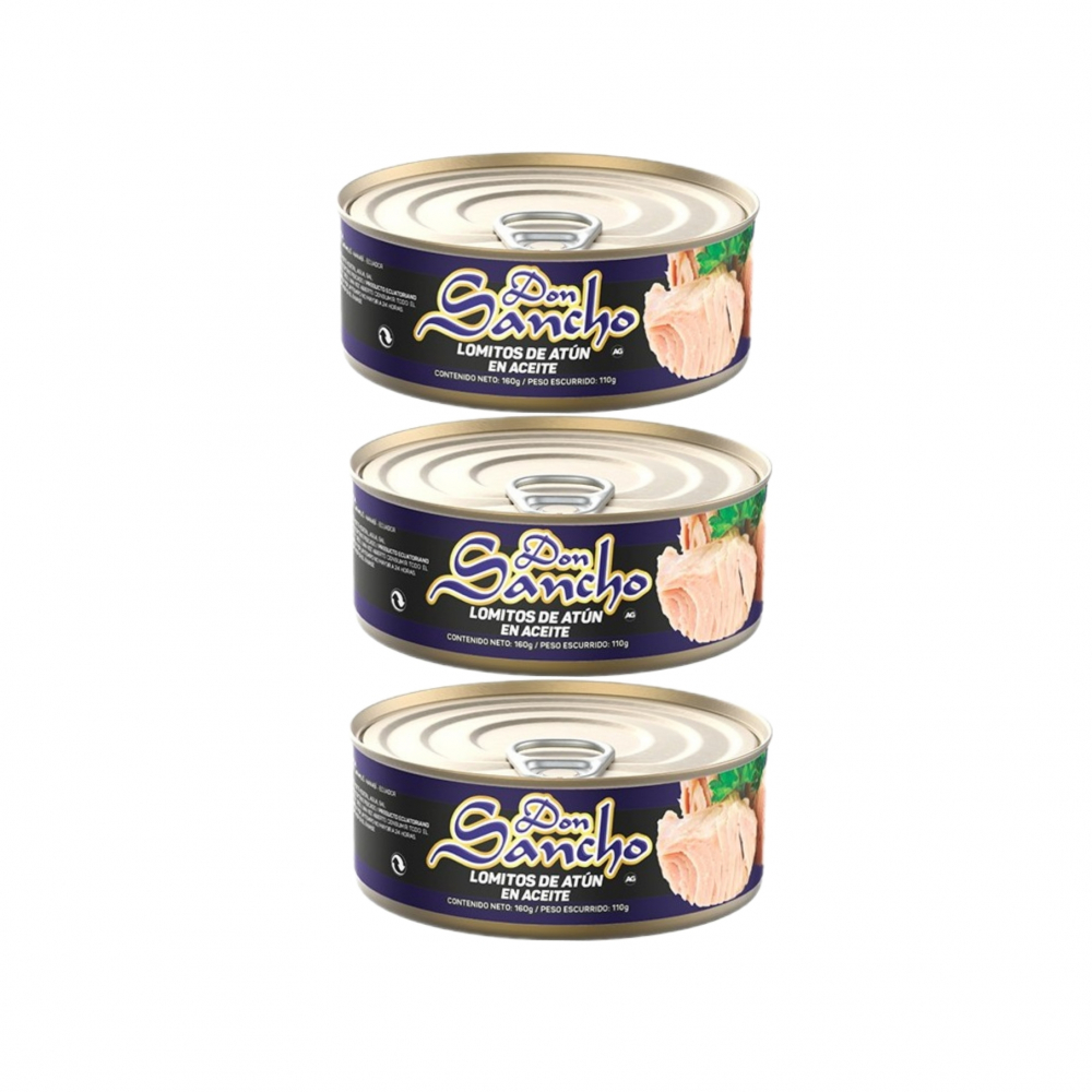 Lomitos de atún en aceite Don Sancho (3 x 160 g / 5.64 oz)