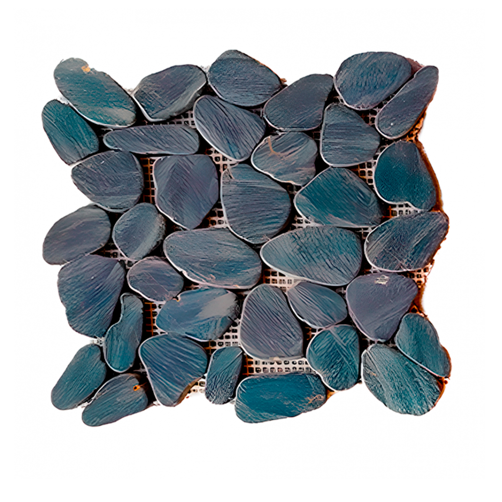 Losas - Mosaico Black beach 27 x 27 cm – piedra de río natural Zeric (10 U)